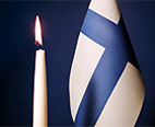 Finlands flagga och ljus
