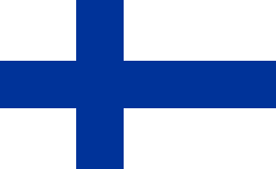 Finlands flagga mörkare blått kors