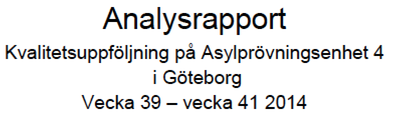 Analysrapport Göteborg v39-v41 2014