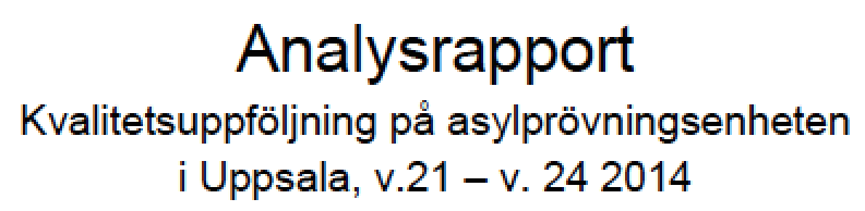Analysrapport Uppsala v21-v24 2014