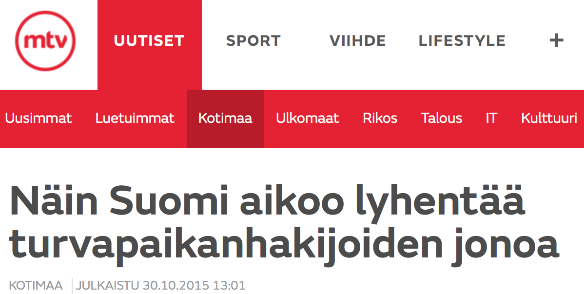 Näin Suomi aikoo lyhentää 30.10 2015 MTV