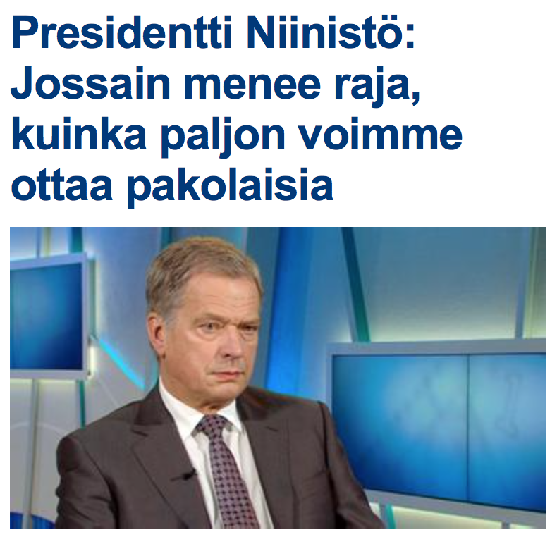 Presidentti Niinistö Jossain menee raja