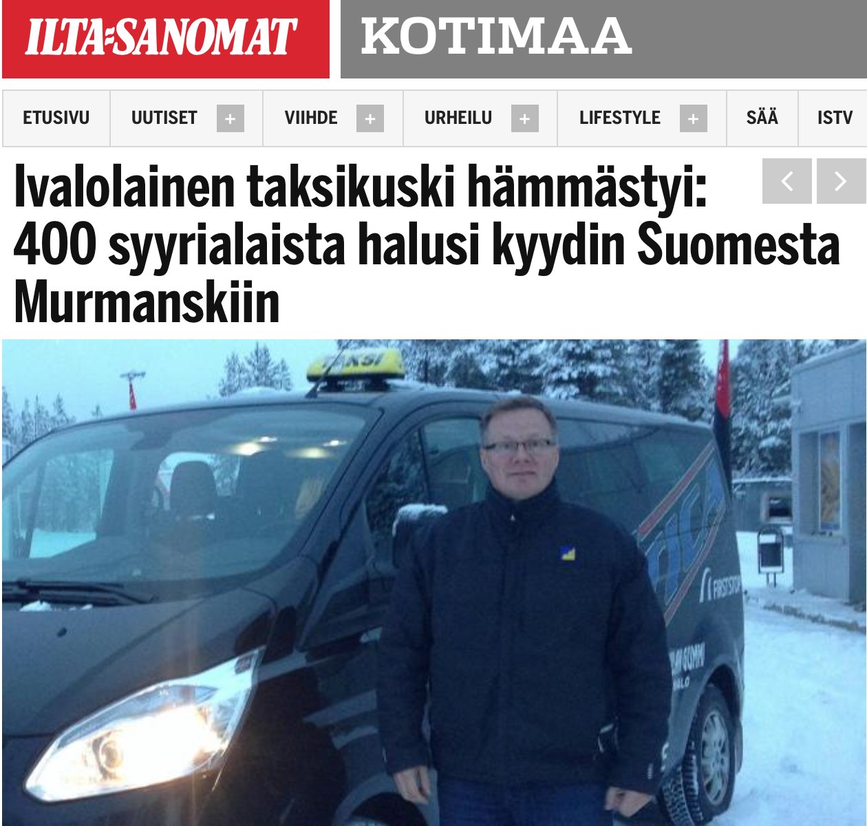 Taxichaufför 400 syrier till Murmansk 10.11 2015