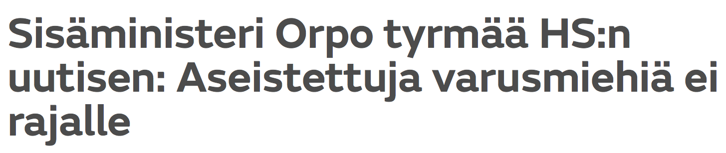 Sisäministeri Orpo tyrmää HS 25.2 2016