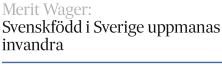 Svenskfödd i Sverige SvD 26.11 2014