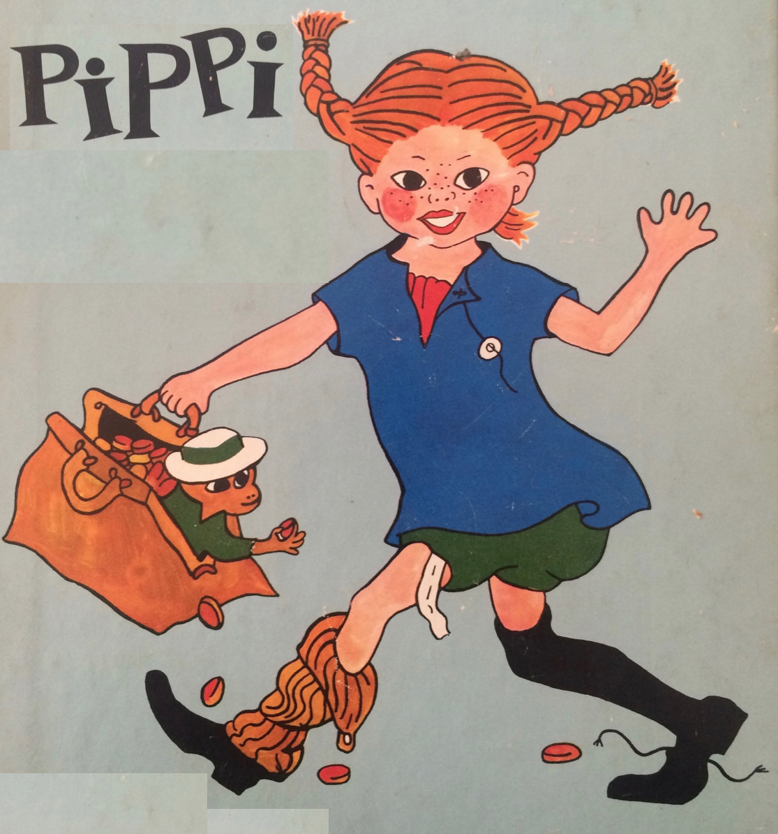 Pippi Långstrump kappsäck gullpengar
